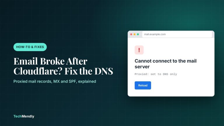 Fixing email not working after switching to Cloudflare by setting the mail DNS record to DNS only