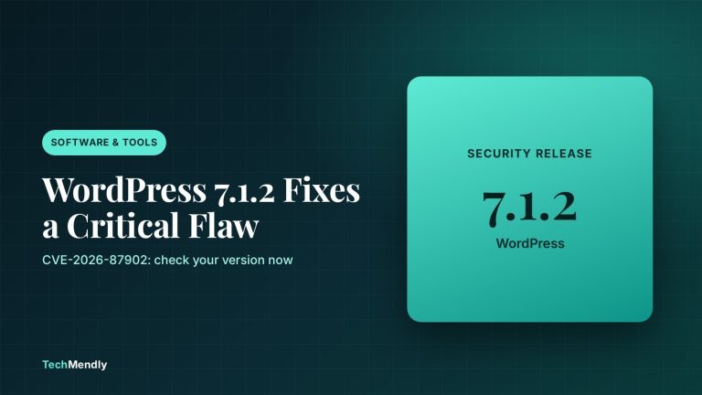 Cover graphic for the WordPress 7.1.2 security update fixing critical flaw CVE-2026-87902